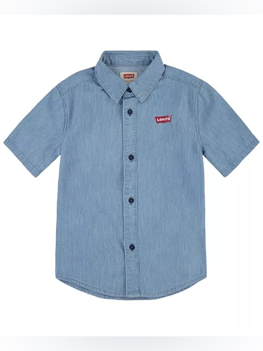 Levi's Light Blue Pinstripe Short-Sleeve Button-Down Shirt